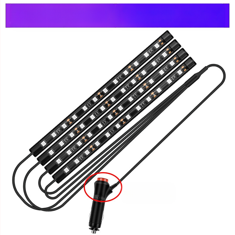 Auto esitule auto salongi modifikatsioonideta LED värviline gaasilamp auto USB-tallaga salongilamp muusikarütmilamp