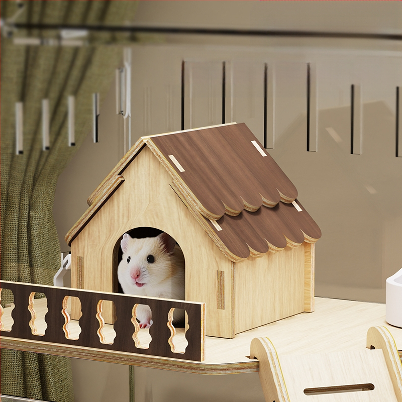 Клетка за хамстери "Златна мечка", специална акрилна голяма прозрачна луксозна вила, кутия за разплод, играчки, евтин комплект