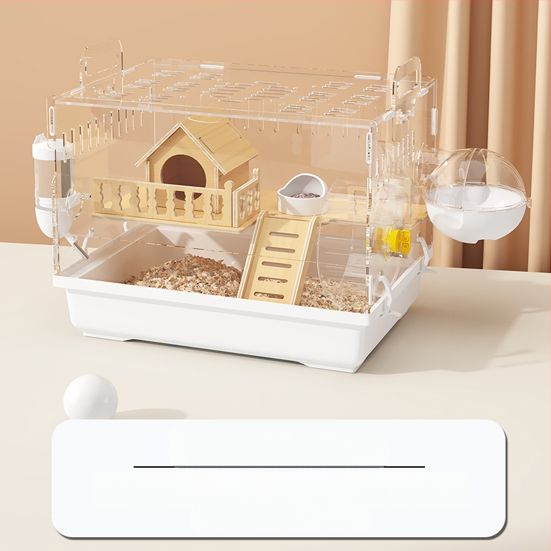 Клетка за хамстери "Златна мечка", специална акрилна голяма прозрачна луксозна вила, кутия за разплод, играчки, евтин комплект