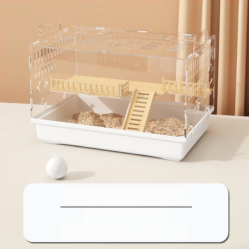 Клетка за хамстери "Златна мечка", специална акрилна голяма прозрачна луксозна вила, кутия за разплод, играчки, евтин комплект