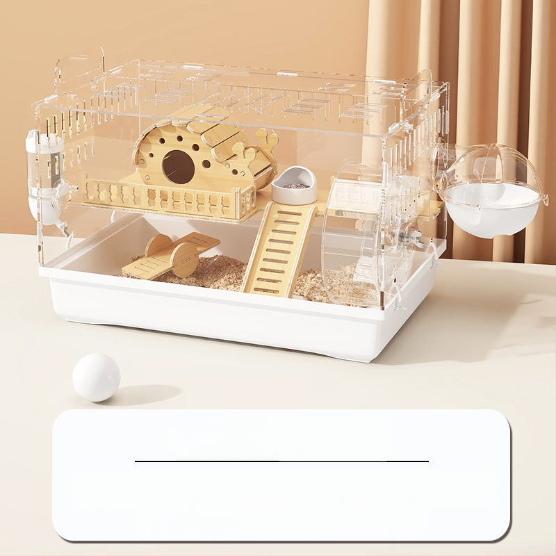 Клетка за хамстери "Златна мечка", специална акрилна голяма прозрачна луксозна вила, кутия за разплод, играчки, евтин комплект