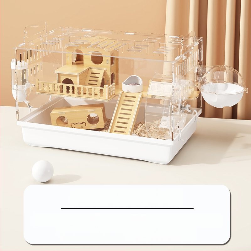 Клетка за хамстери "Златна мечка", специална акрилна голяма прозрачна луксозна вила, кутия за разплод, играчки, евтин комплект