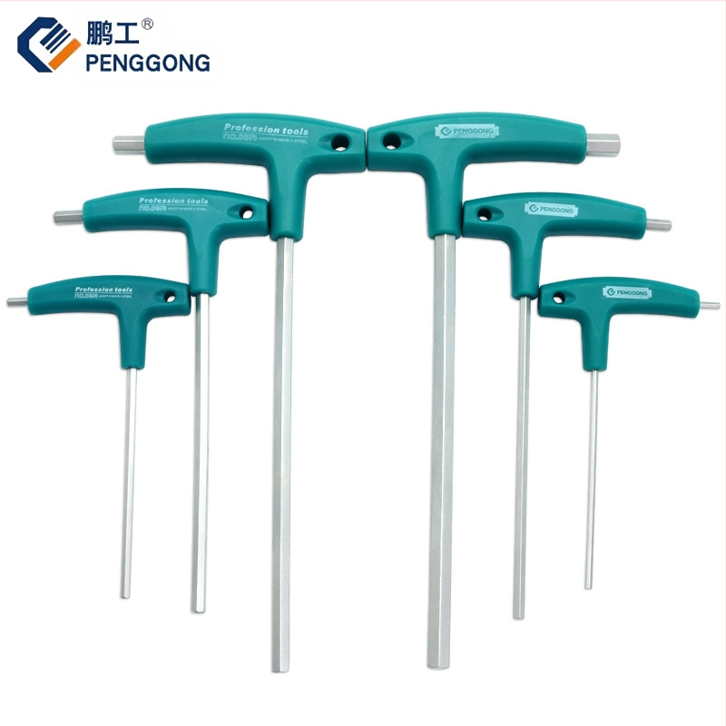 T-tüüpi kuusnurkne mutrivõti, ühekordne pikendatud meetriline lamepeaga kuusnurkne kruvikeeraja, 6 nurktööriista 2