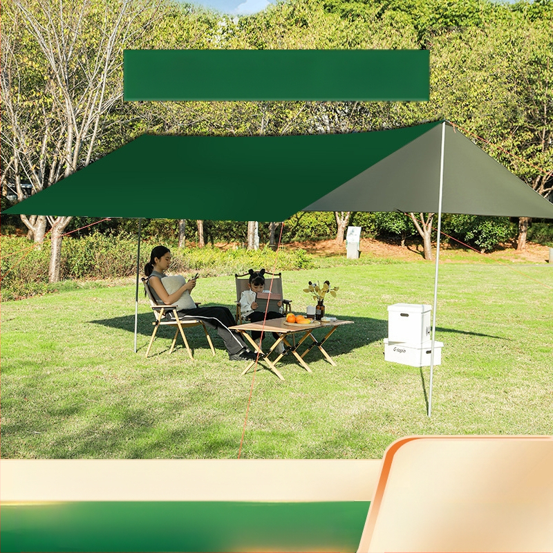 Melna gumijas nojume āra telts saules aizsargs saules aizsarga audums sabiezināts lietus necaurlaidīgs Oksfordas audums kempingam 6-20 cilvēkiem daudzfunkcionāls nojumes audums