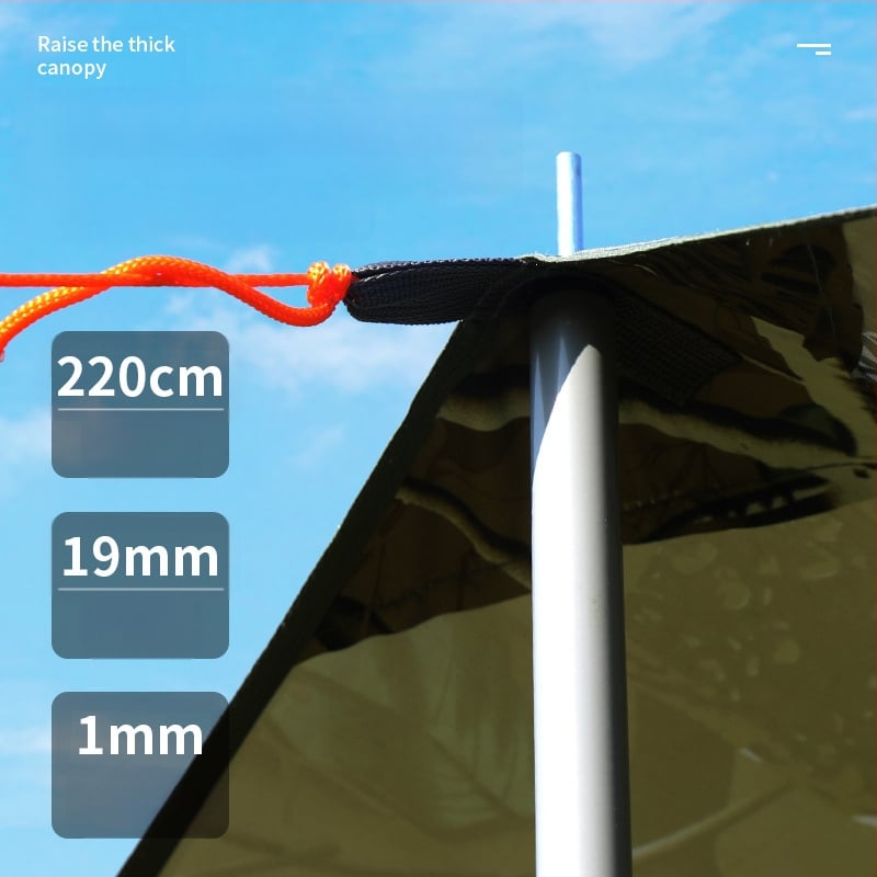 Melna gumijas nojume āra telts saules aizsargs saules aizsarga audums sabiezināts lietus necaurlaidīgs Oksfordas audums kempingam 6-20 cilvēkiem daudzfunkcionāls nojumes audums