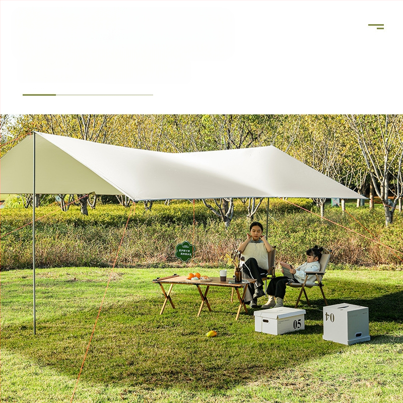 Melna gumijas nojume āra telts saules aizsargs saules aizsarga audums sabiezināts lietus necaurlaidīgs Oksfordas audums kempingam 6-20 cilvēkiem daudzfunkcionāls nojumes audums