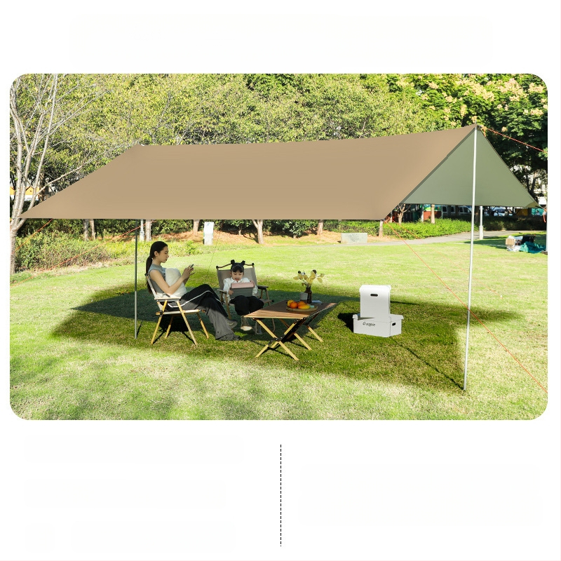 Melna gumijas nojume āra telts saules aizsargs saules aizsarga audums sabiezināts lietus necaurlaidīgs Oksfordas audums kempingam 6-20 cilvēkiem daudzfunkcionāls nojumes audums