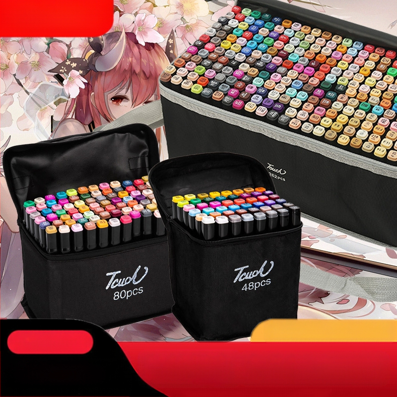 Didmeninė prekyba lietimui jautriais vaikų žymekliais, 48 spalvų meistriškais dvigubos galvutės meno specialiais piešimo įrankiais, spalvotais rašikliais, tiesiogiai tiekiamais iš gamintojų.