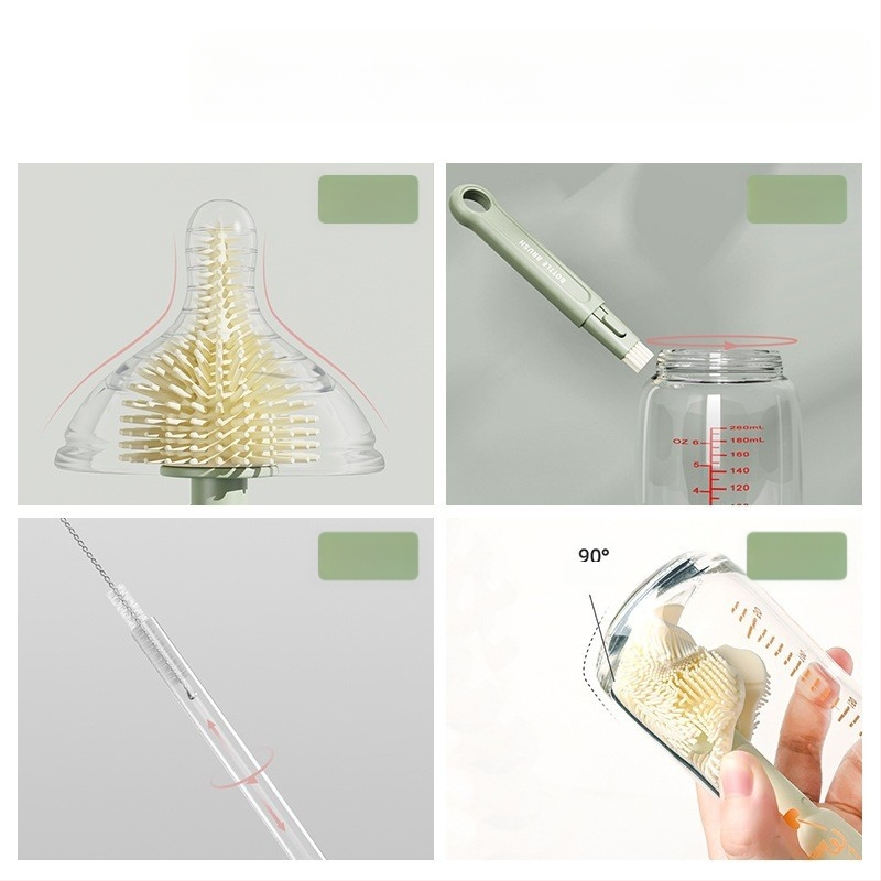 Silikoninis spenelių valymo šepetėlis naujagimio speneliui, mažas šepetėlis buteliukų valymui