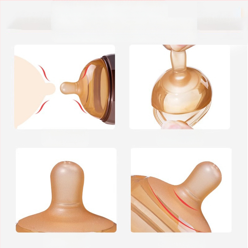 Silikoonist võõrutuspudel vastsündinutele, 6 kuud ja vanemad, rinnapiima kaarekujulise disainiga lutt