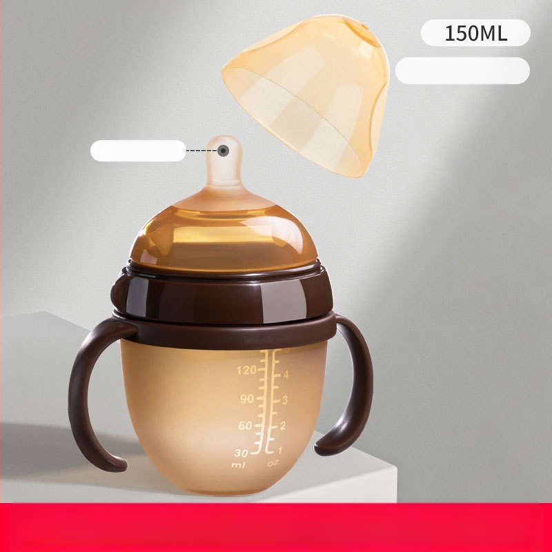 Silikoonist võõrutuspudel vastsündinutele, 6 kuud ja vanemad, rinnapiima kaarekujulise disainiga lutt