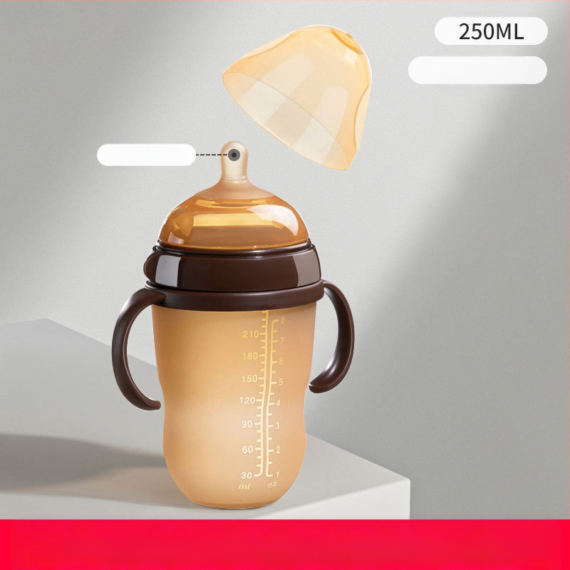 Silikoonist võõrutuspudel vastsündinutele, 6 kuud ja vanemad, rinnapiima kaarekujulise disainiga lutt