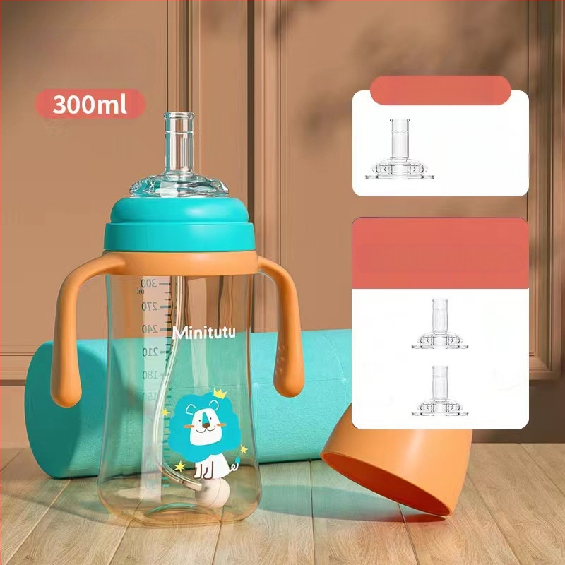 Minitutu nano värvi laia suuga PP tass kolme lonksupudeli nibu imemissuu pardilindiga beebi 300