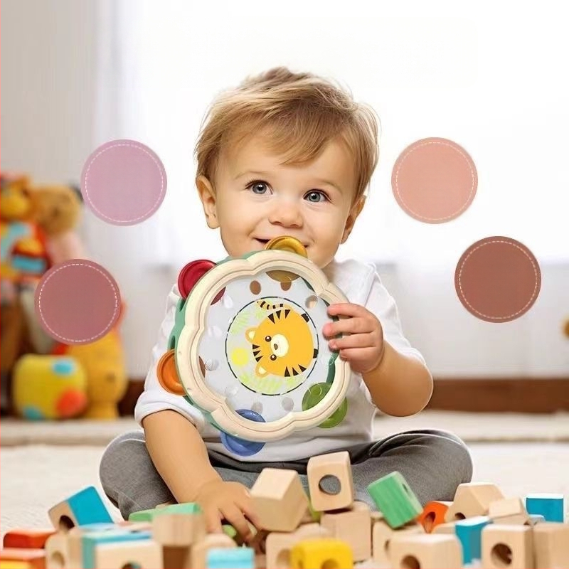 Tarpvalstybiniai vaikų rankų plojimai tamburinui, smėlio plaktukui, berniukams ir mergaitėms, koncentracijos lavinimas, intelektualinis vystymasis, smegenų barškutis, ankstyvojo ugdymo žaislai