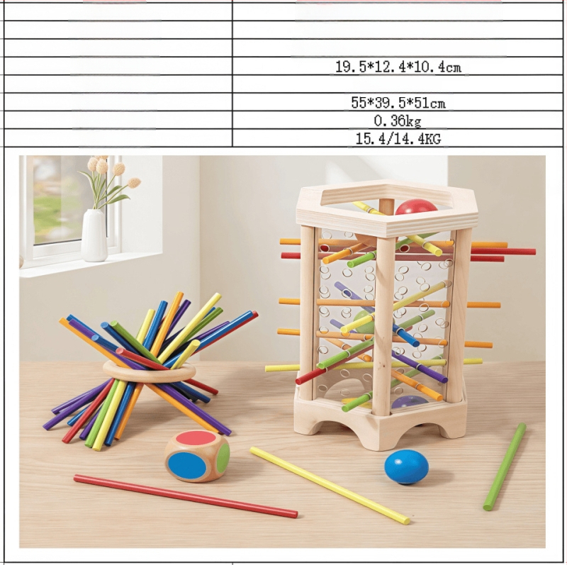 Piiriülene laste puidust pulgamäng beebidele, hariv täringumäng, värviline lapsevanema ja lapse interaktiivne matemaatika, Montessori puidust mänguasjad