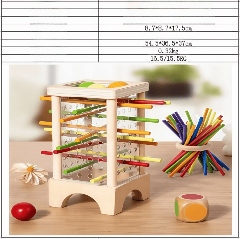 Piiriülene laste puidust pulgamäng beebidele, hariv täringumäng, värviline lapsevanema ja lapse interaktiivne matemaatika, Montessori puidust mänguasjad