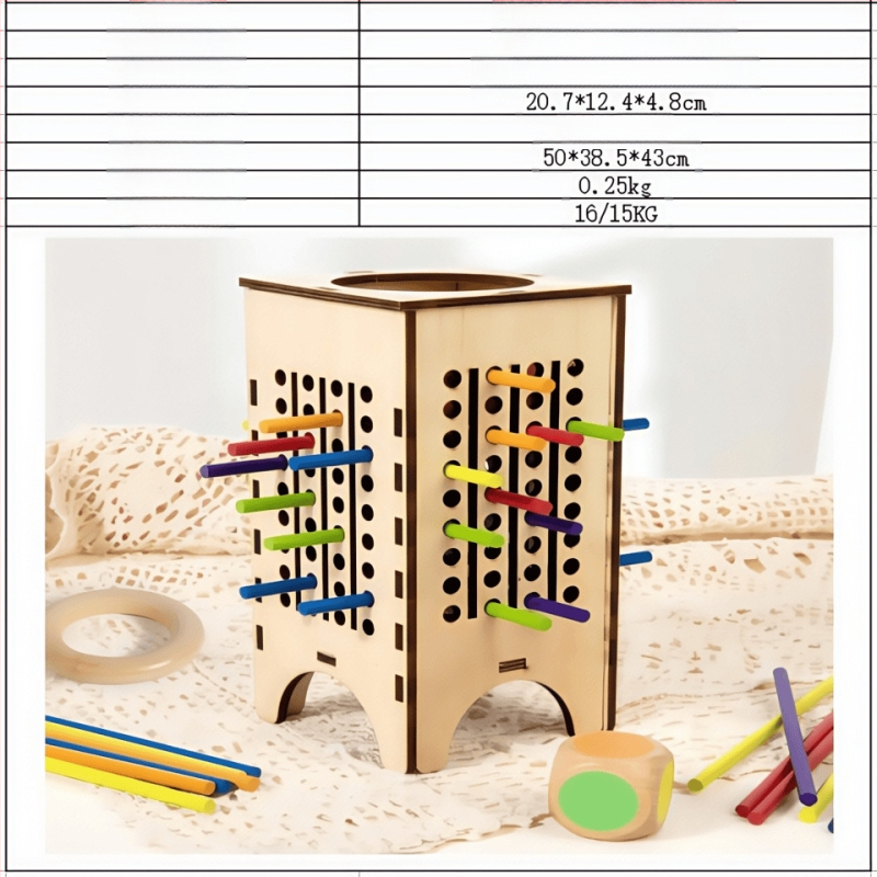 Piiriülene laste puidust pulgamäng beebidele, hariv täringumäng, värviline lapsevanema ja lapse interaktiivne matemaatika, Montessori puidust mänguasjad