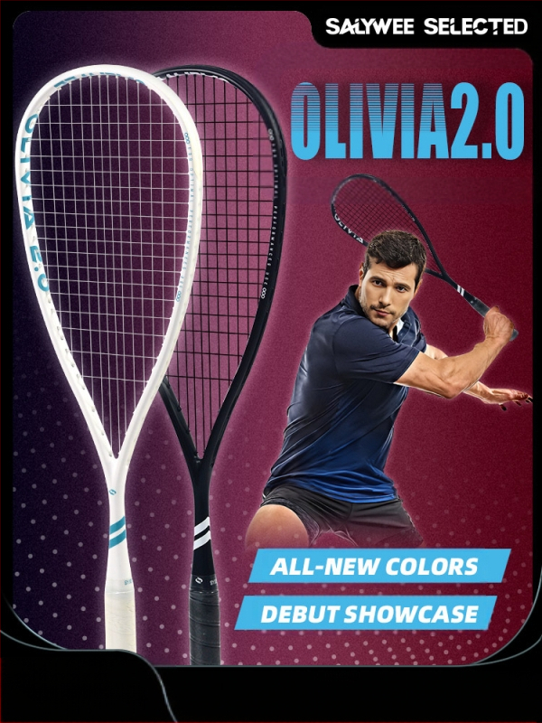 „Salywee“ patobulinta visiškai anglies pluošto profesionali skvošo raketė „Olivia 2.0“ integruota itin lengva 155 ± 5 g