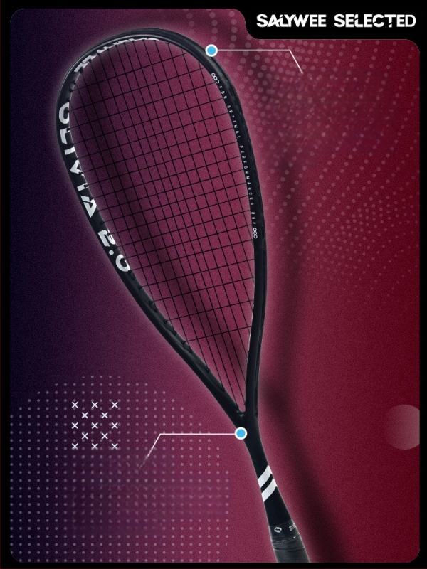 „Salywee“ patobulinta visiškai anglies pluošto profesionali skvošo raketė „Olivia 2.0“ integruota itin lengva 155 ± 5 g