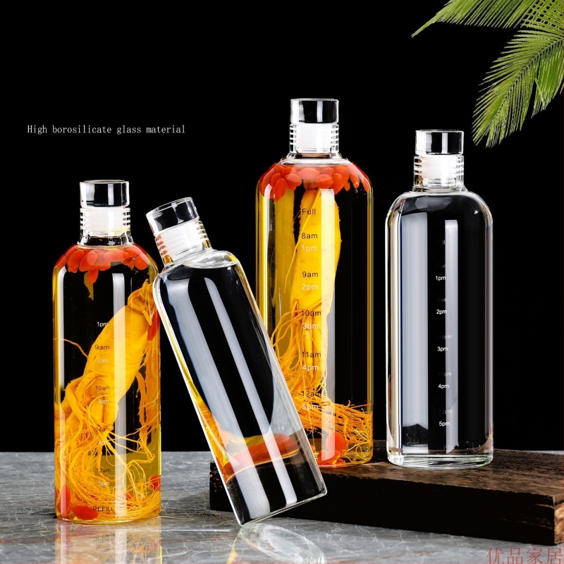 Žolelių vaistų sandarus vyno butelis sutirštintas saugojimas 21 butelis vyno ir ženšenio stikliniam buteliui mirkyti