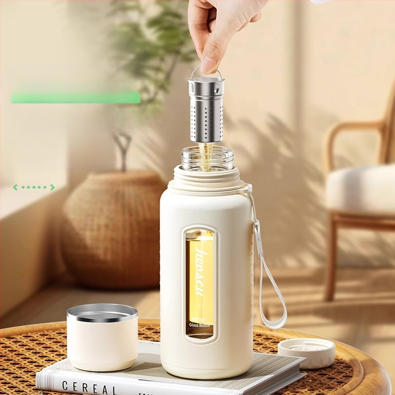 Γυάλινο ποτήρι νερού Enermei μεγάλης χωρητικότητας για κορίτσια, νέο τσάι διαχωρισμού νερού, φορητό καλοκαιρινό τσάι ανθεκτικό σε πτώσεις, ανθεκτικό σε υψηλές θερμοκρασίες