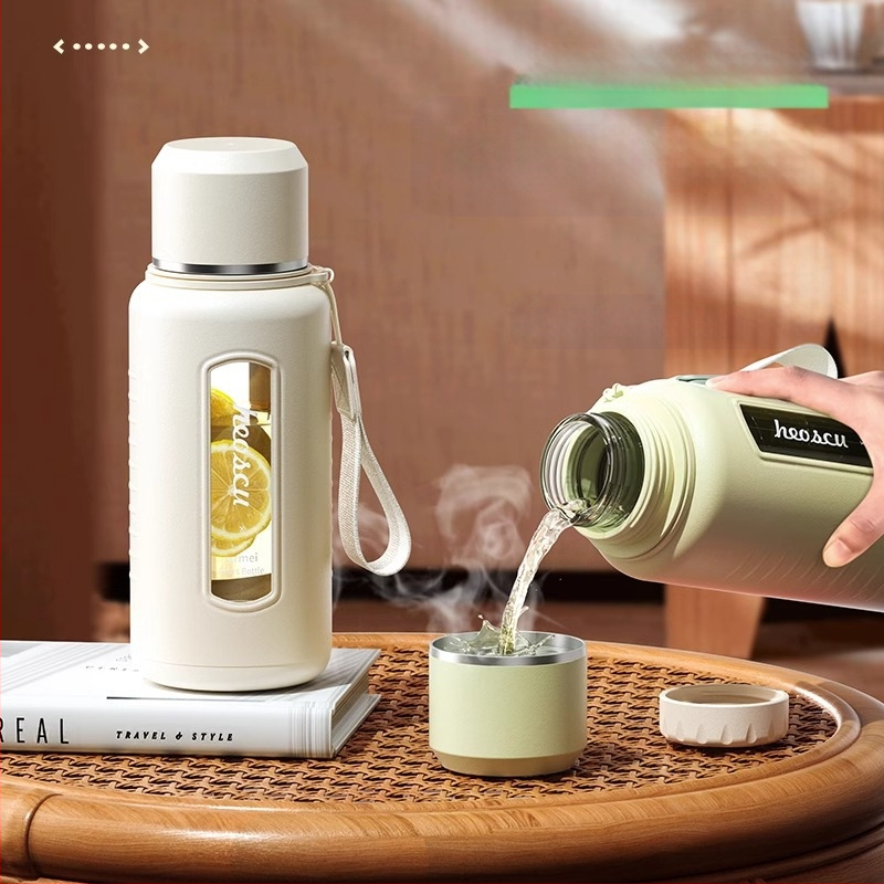 Γυάλινο ποτήρι νερού Enermei μεγάλης χωρητικότητας για κορίτσια, νέο τσάι διαχωρισμού νερού, φορητό καλοκαιρινό τσάι ανθεκτικό σε πτώσεις, ανθεκτικό σε υψηλές θερμοκρασίες