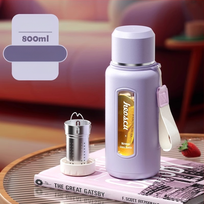 Γυάλινο ποτήρι νερού Enermei μεγάλης χωρητικότητας για κορίτσια, νέο τσάι διαχωρισμού νερού, φορητό καλοκαιρινό τσάι ανθεκτικό σε πτώσεις, ανθεκτικό σε υψηλές θερμοκρασίες