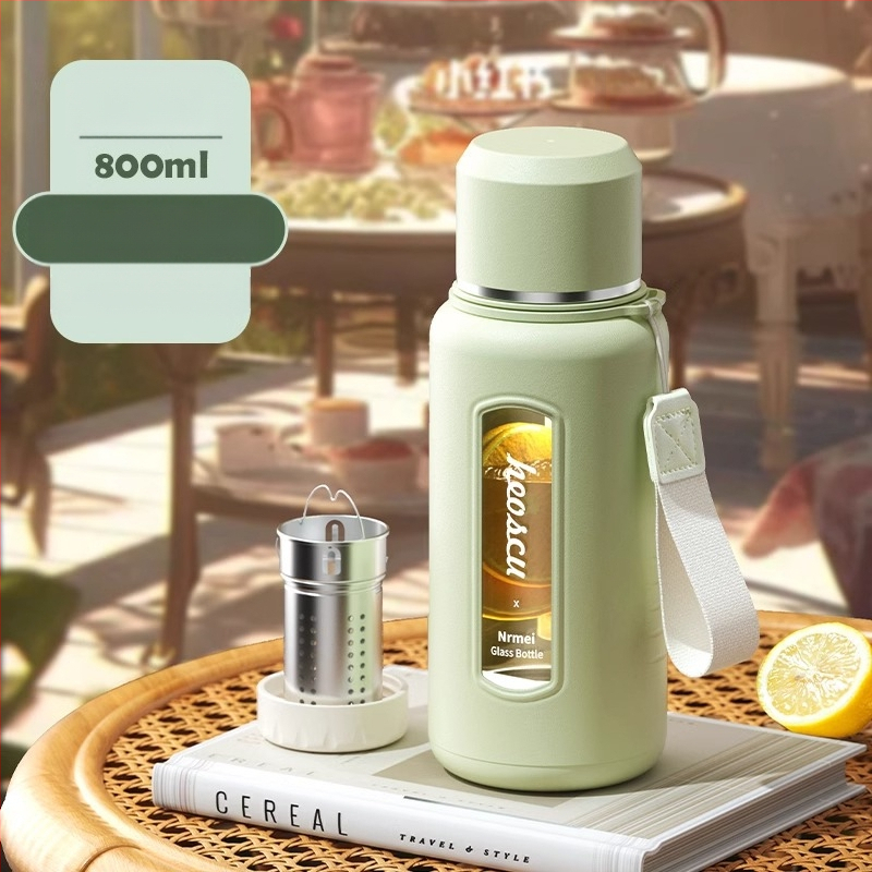 Γυάλινο ποτήρι νερού Enermei μεγάλης χωρητικότητας για κορίτσια, νέο τσάι διαχωρισμού νερού, φορητό καλοκαιρινό τσάι ανθεκτικό σε πτώσεις, ανθεκτικό σε υψηλές θερμοκρασίες