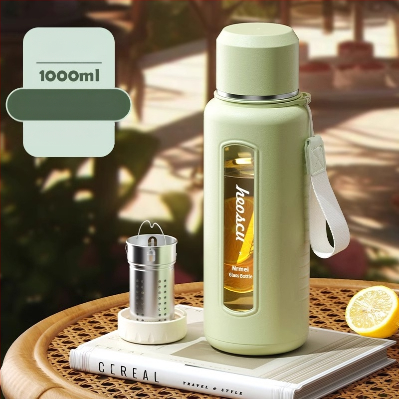 Γυάλινο ποτήρι νερού Enermei μεγάλης χωρητικότητας για κορίτσια, νέο τσάι διαχωρισμού νερού, φορητό καλοκαιρινό τσάι ανθεκτικό σε πτώσεις, ανθεκτικό σε υψηλές θερμοκρασίες