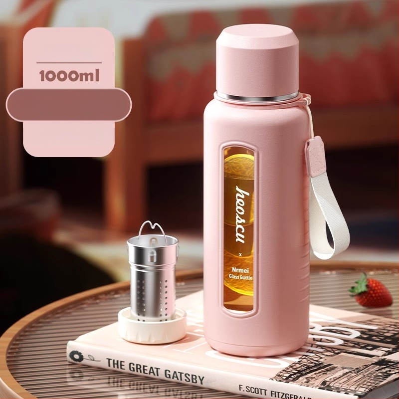 Γυάλινο ποτήρι νερού Enermei μεγάλης χωρητικότητας για κορίτσια, νέο τσάι διαχωρισμού νερού, φορητό καλοκαιρινό τσάι ανθεκτικό σε πτώσεις, ανθεκτικό σε υψηλές θερμοκρασίες