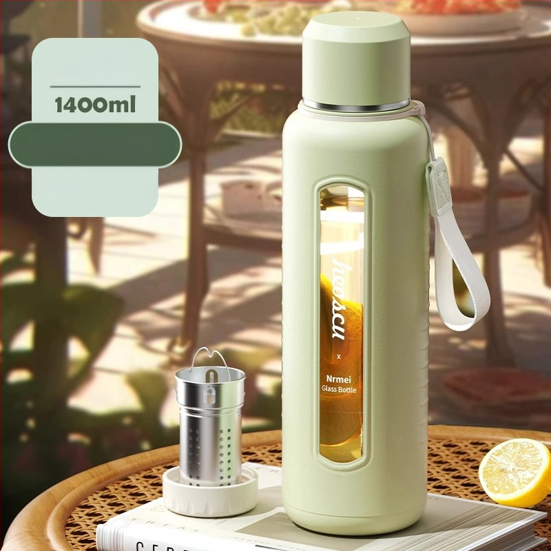 Γυάλινο ποτήρι νερού Enermei μεγάλης χωρητικότητας για κορίτσια, νέο τσάι διαχωρισμού νερού, φορητό καλοκαιρινό τσάι ανθεκτικό σε πτώσεις, ανθεκτικό σε υψηλές θερμοκρασίες