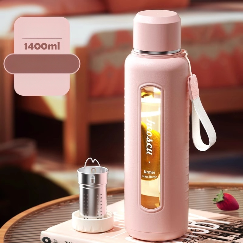 Γυάλινο ποτήρι νερού Enermei μεγάλης χωρητικότητας για κορίτσια, νέο τσάι διαχωρισμού νερού, φορητό καλοκαιρινό τσάι ανθεκτικό σε πτώσεις, ανθεκτικό σε υψηλές θερμοκρασίες