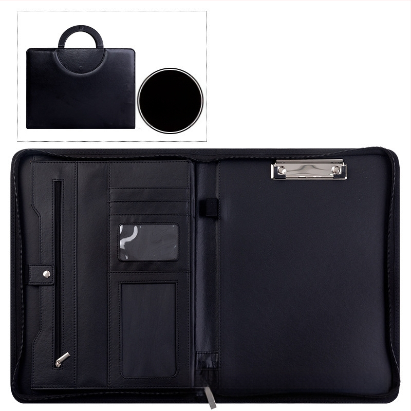 Spot multifunkcionális A4-es mappa PU bőr laza levelű cipzáras táska irodai üzleti táska menedzser mappa egyedi nagykereskedelem