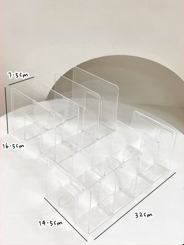 Krepšių laikymo spintos pertvaros plokštės laikymo lentynėlė krepšiams, sluoksniuotos krepšių lentynos, organizavimo demonstracinė lentyna