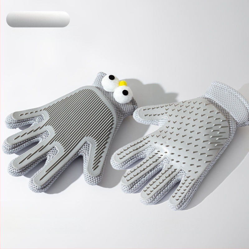 Dvipusė kačių priežiūros pirštinė, skirta palaidiems kailiams šalinti, specializuota Ragdoll veislės ilgaplaukėms katėms, kačių priežiūros įrankis