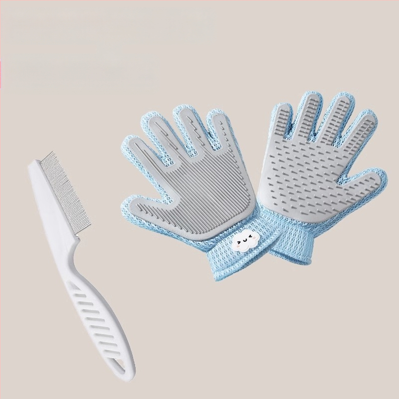 Dvipusė kačių priežiūros pirštinė, skirta palaidiems kailiams šalinti, specializuota Ragdoll veislės ilgaplaukėms katėms, kačių priežiūros įrankis