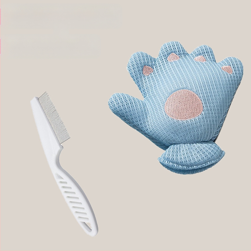 Dvipusė kačių priežiūros pirštinė, skirta palaidiems kailiams šalinti, specializuota Ragdoll veislės ilgaplaukėms katėms, kačių priežiūros įrankis