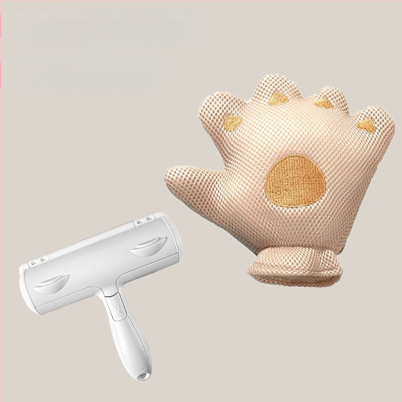 Dvipusė kačių priežiūros pirštinė, skirta palaidiems kailiams šalinti, specializuota Ragdoll veislės ilgaplaukėms katėms, kačių priežiūros įrankis