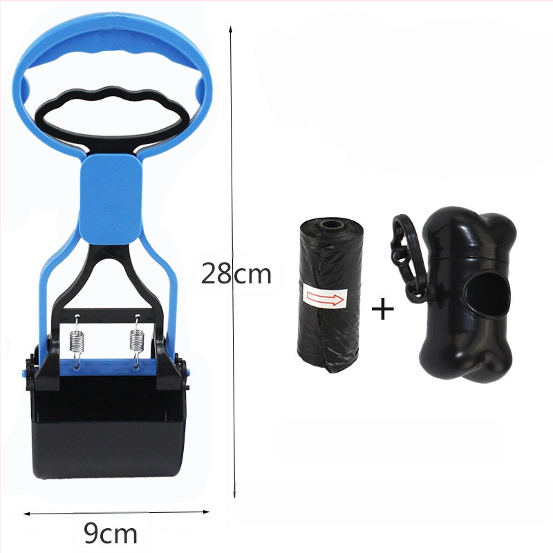 Комплект торби за боклук за домашни любимци на едро за съхранение на кучета, средни и големи кучета с дълга дръжка, щипка за столче