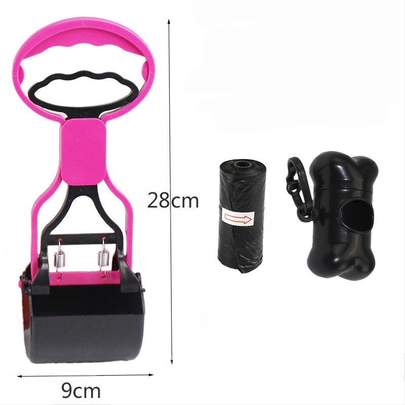 Комплект торби за боклук за домашни любимци на едро за съхранение на кучета, средни и големи кучета с дълга дръжка, щипка за столче