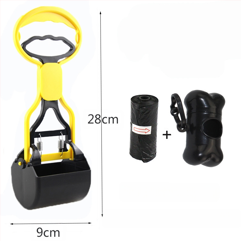 Комплект торби за боклук за домашни любимци на едро за съхранение на кучета, средни и големи кучета с дълга дръжка, щипка за столче