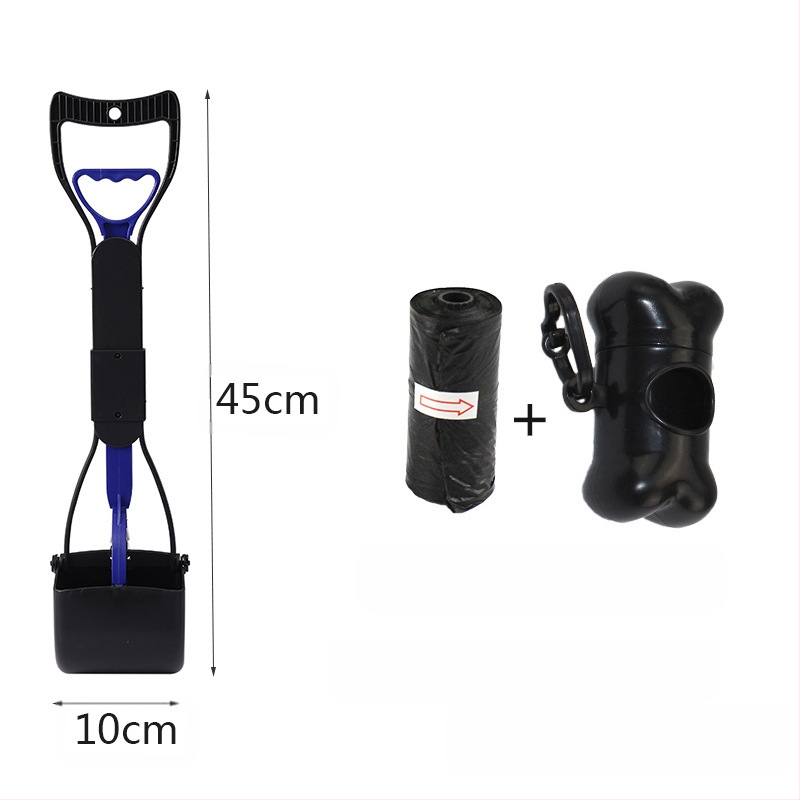 Комплект торби за боклук за домашни любимци на едро за съхранение на кучета, средни и големи кучета с дълга дръжка, щипка за столче