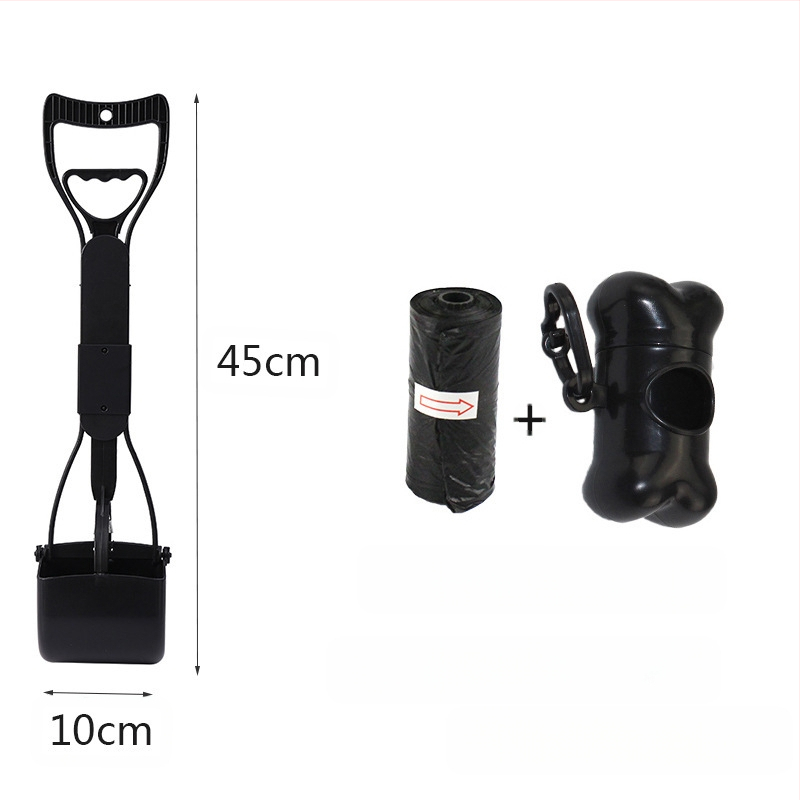 Комплект торби за боклук за домашни любимци на едро за съхранение на кучета, средни и големи кучета с дълга дръжка, щипка за столче