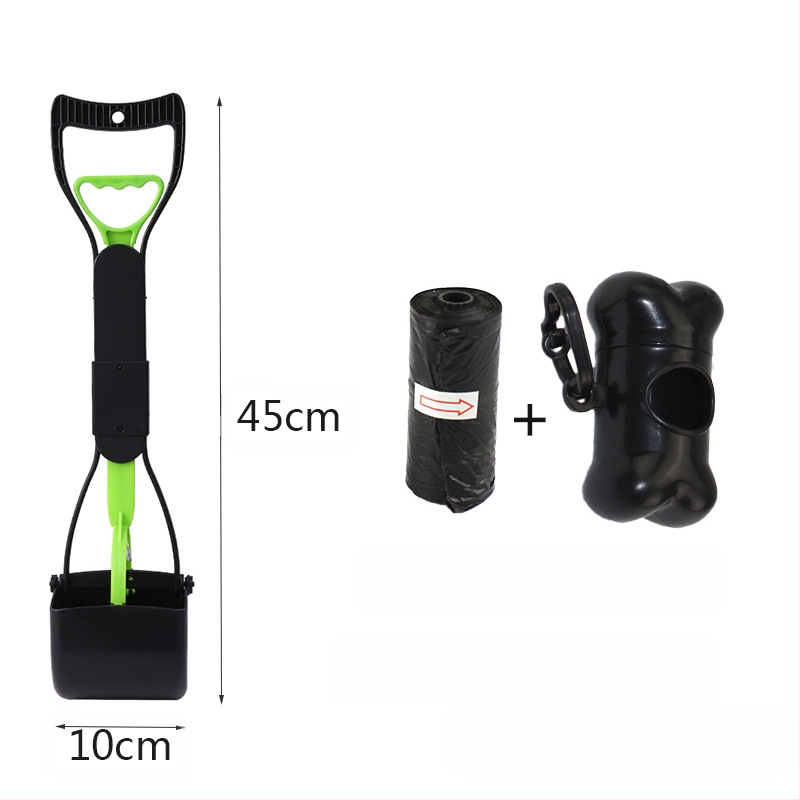 Комплект торби за боклук за домашни любимци на едро за съхранение на кучета, средни и големи кучета с дълга дръжка, щипка за столче