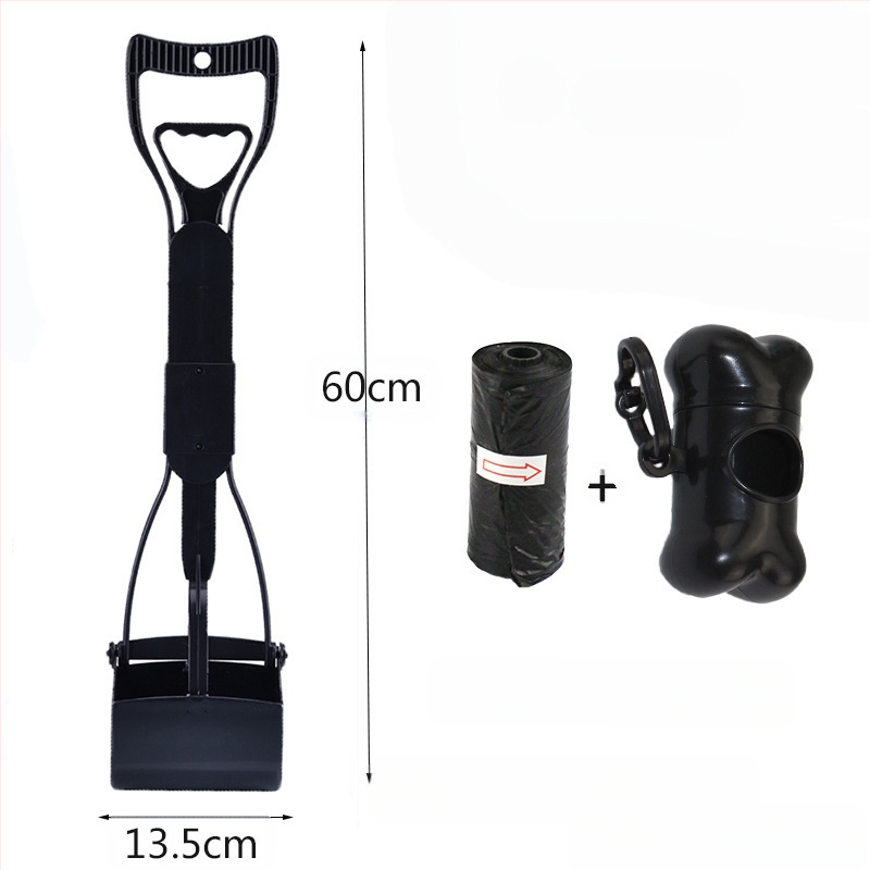 Комплект торби за боклук за домашни любимци на едро за съхранение на кучета, средни и големи кучета с дълга дръжка, щипка за столче