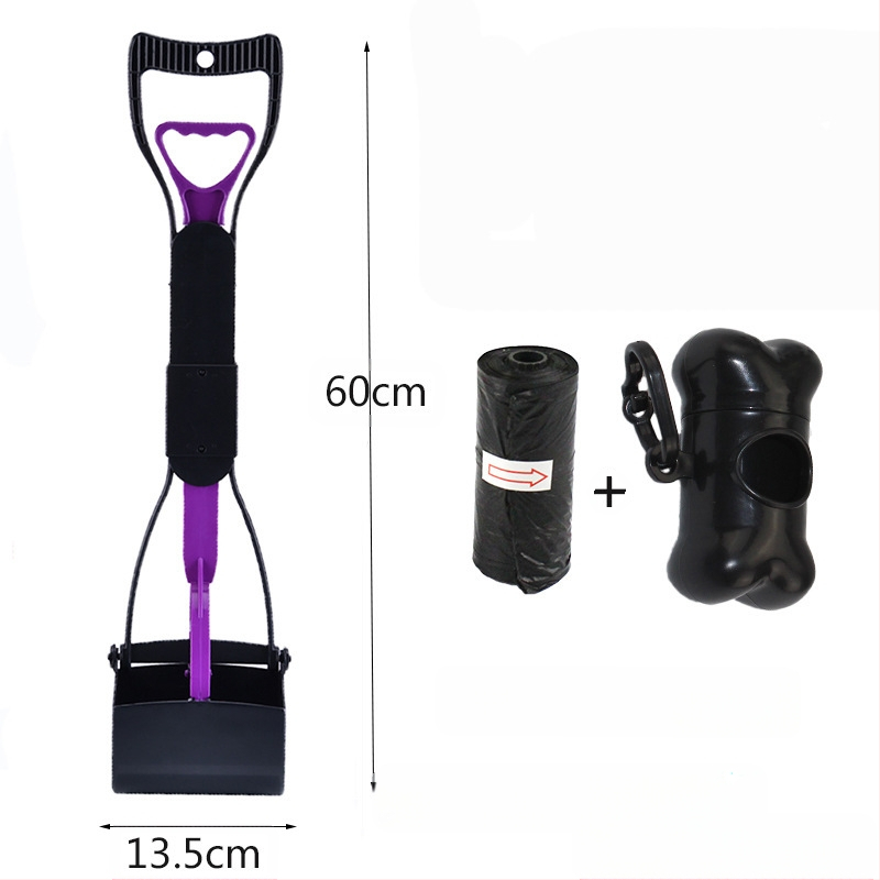 Комплект торби за боклук за домашни любимци на едро за съхранение на кучета, средни и големи кучета с дълга дръжка, щипка за столче