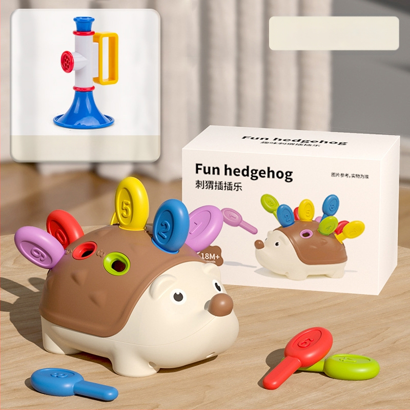 Matu raibu darba vārdā mazs ezītis smalko motoriku treniņu rotaļlietas puzle agrīnā izglītība 1 3 gadus veci zīdaiņi un bērni roku-acu koordinācija