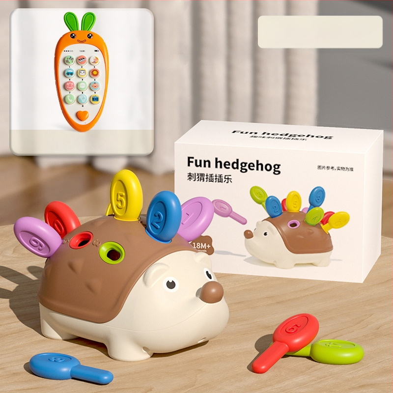 Matu raibu darba vārdā mazs ezītis smalko motoriku treniņu rotaļlietas puzle agrīnā izglītība 1 3 gadus veci zīdaiņi un bērni roku-acu koordinācija