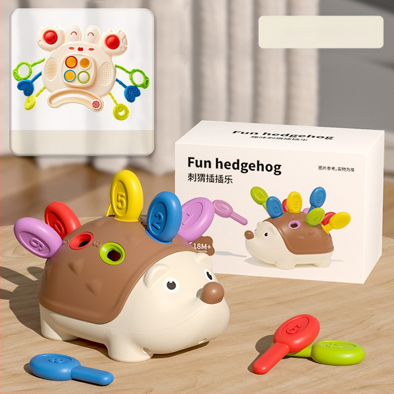 Matu raibu darba vārdā mazs ezītis smalko motoriku treniņu rotaļlietas puzle agrīnā izglītība 1 3 gadus veci zīdaiņi un bērni roku-acu koordinācija