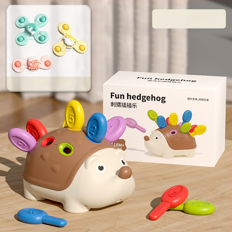 Matu raibu darba vārdā mazs ezītis smalko motoriku treniņu rotaļlietas puzle agrīnā izglītība 1 3 gadus veci zīdaiņi un bērni roku-acu koordinācija